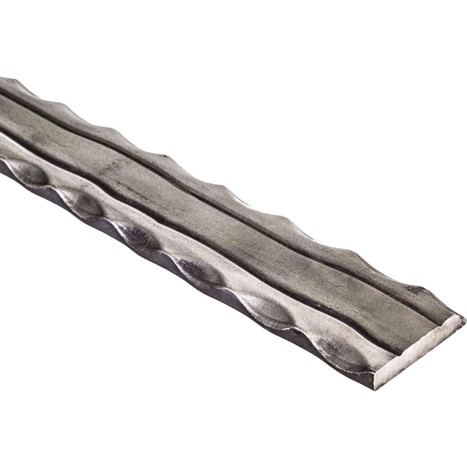 IAM DESIGN Handlauf seitlich gehämmert, 40 x 8 x 3000mm mit Rillen,Schmiedeeisen