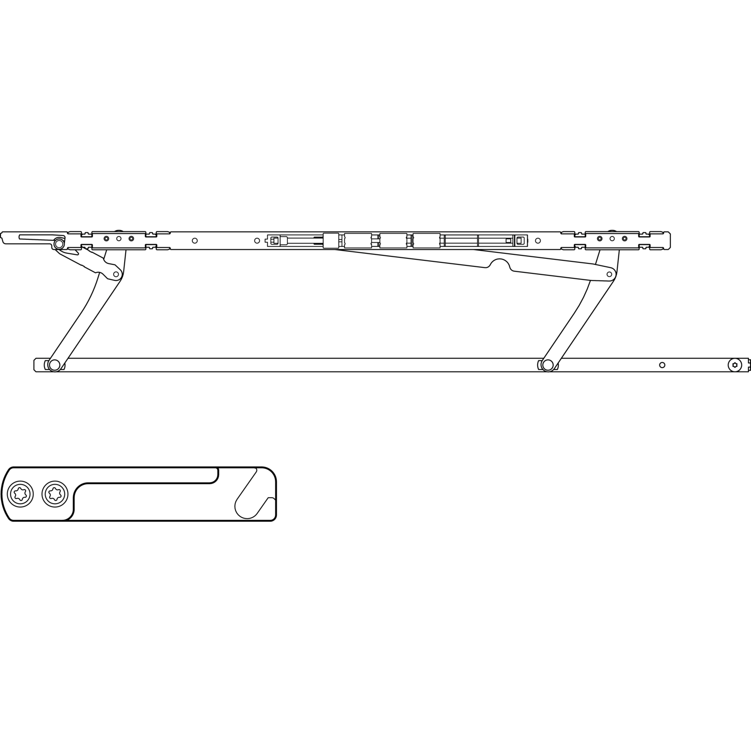 HAUTAU ATRIUM SP komfort Gleitscheren-Set, FFB 750-900 mm, links