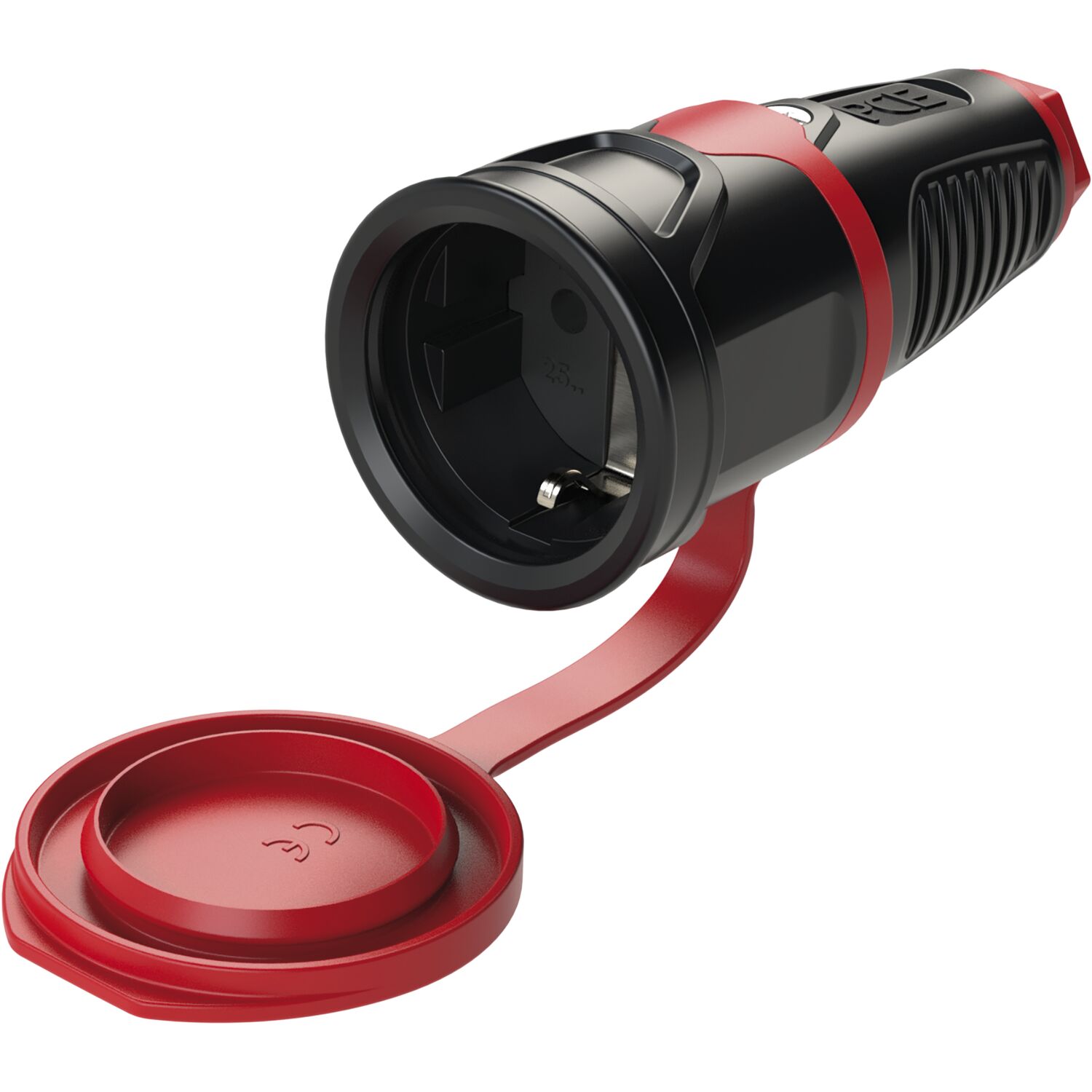 PCE Schutzkontaktkupplung TAURUS2 Gummi 2-polig mit Deckel IP54