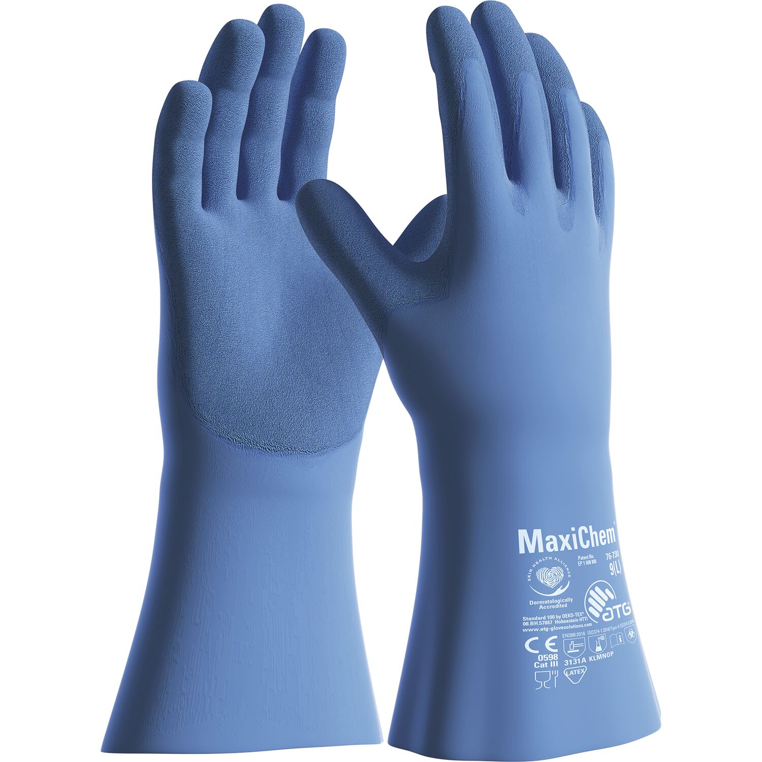 atg Chemikalien Schutzhandschuh MaxiChem® 76-730 Größe 9 (12 Paar)