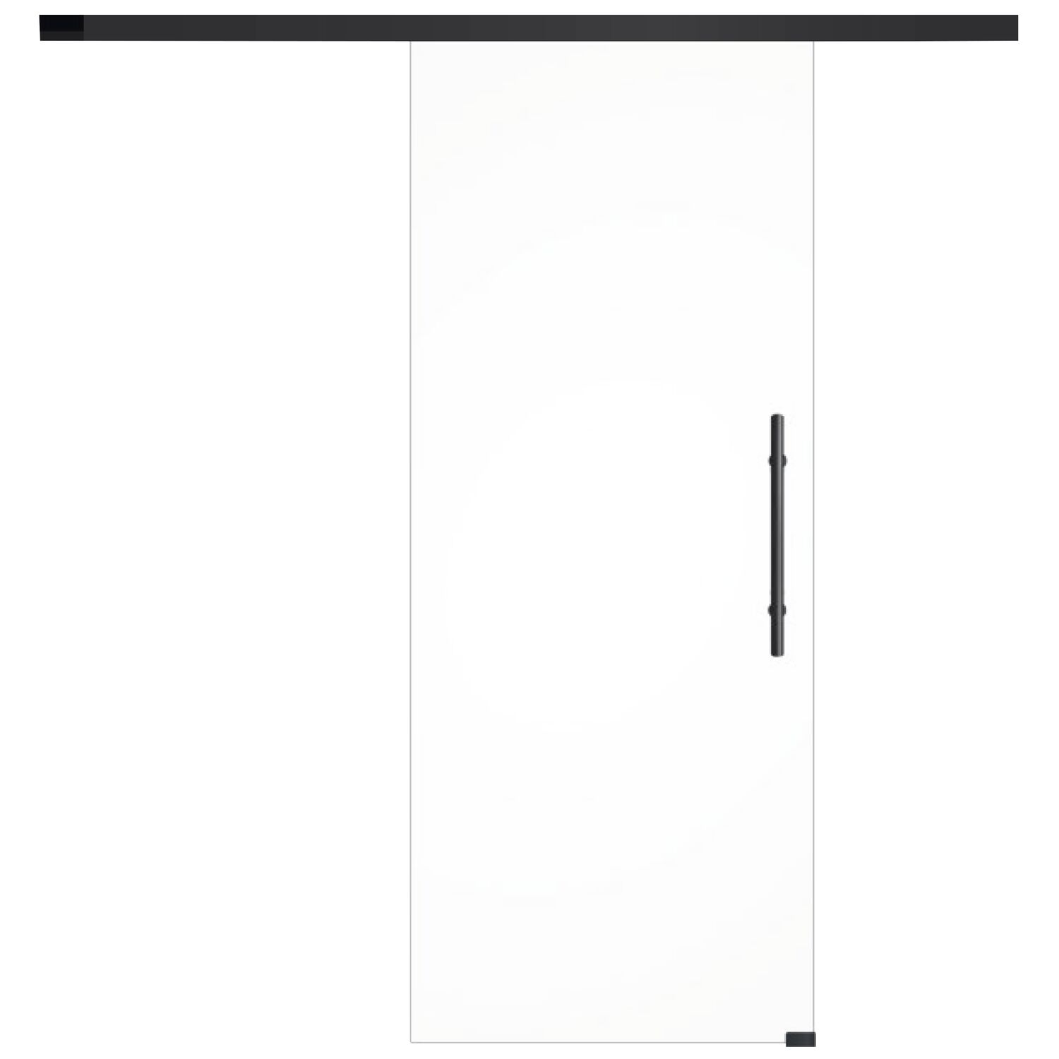 Glasschiebetür Set Klarglas, 920x2100 mm, Beschläge/Stoßgriff schwarz