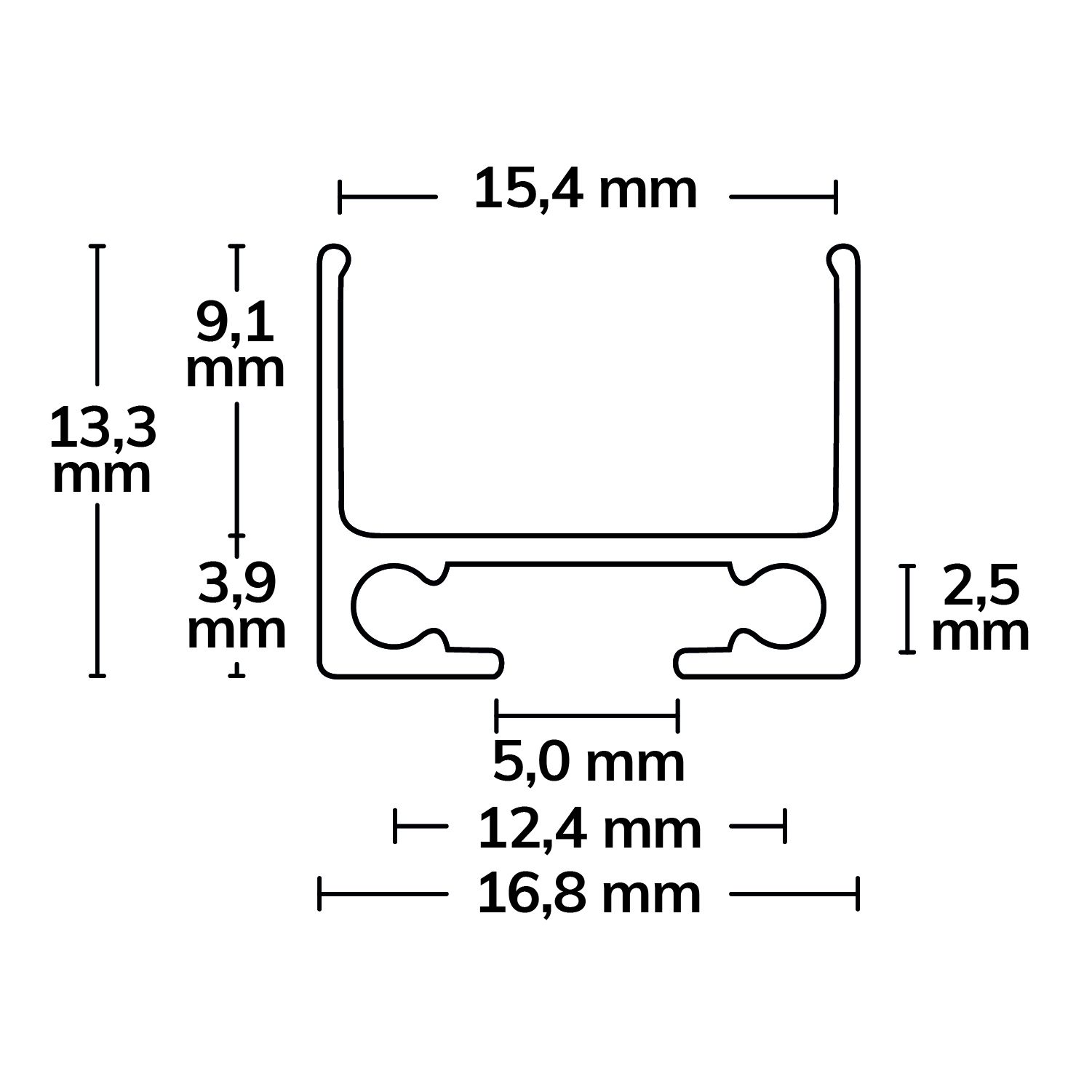 ISOLED Kabelschleuse TUNNEL für Profile pulverbeschichtet weiß RAL 9010 200cm