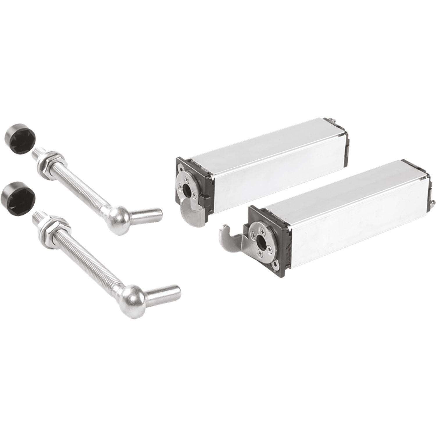 Locinox Torbandset mit Feder für Gartentore SWING40, f. Vierkantrohr, Länge 130mm,silber