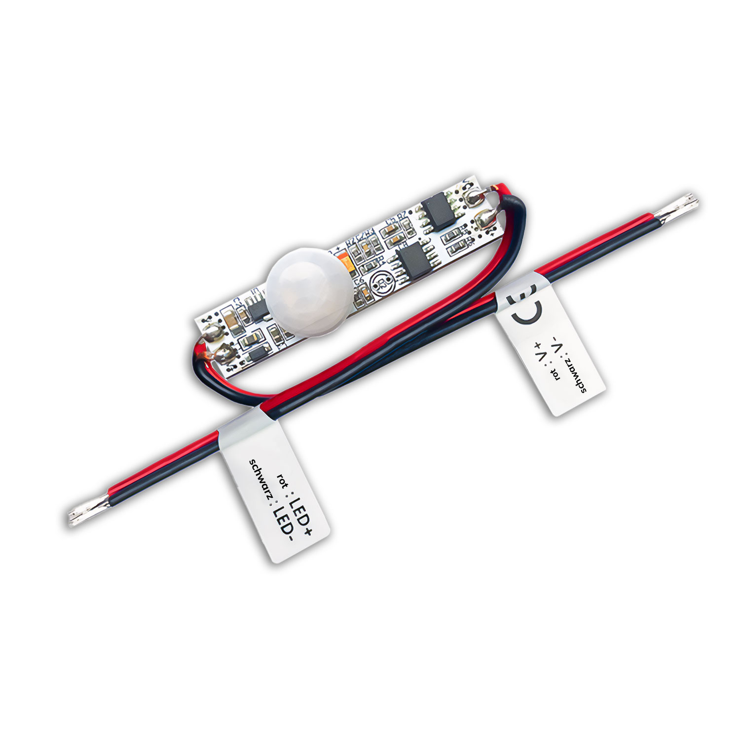 ISOLED Mini PIR Bewegungssensor zum Einbau in LED-Lichtprofile 12-24V DC 3A