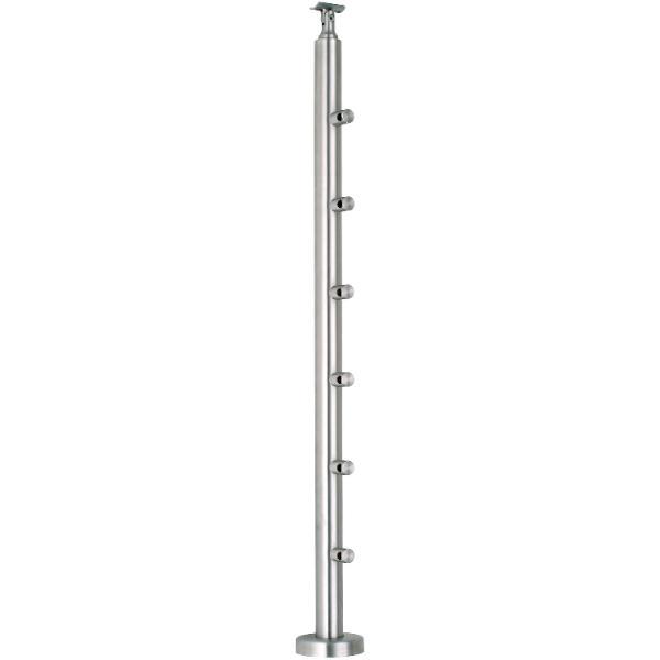 croso Fertigsteher für Bodenmontage, inkl. 6 Traversenhalter, Edelstahl V2A