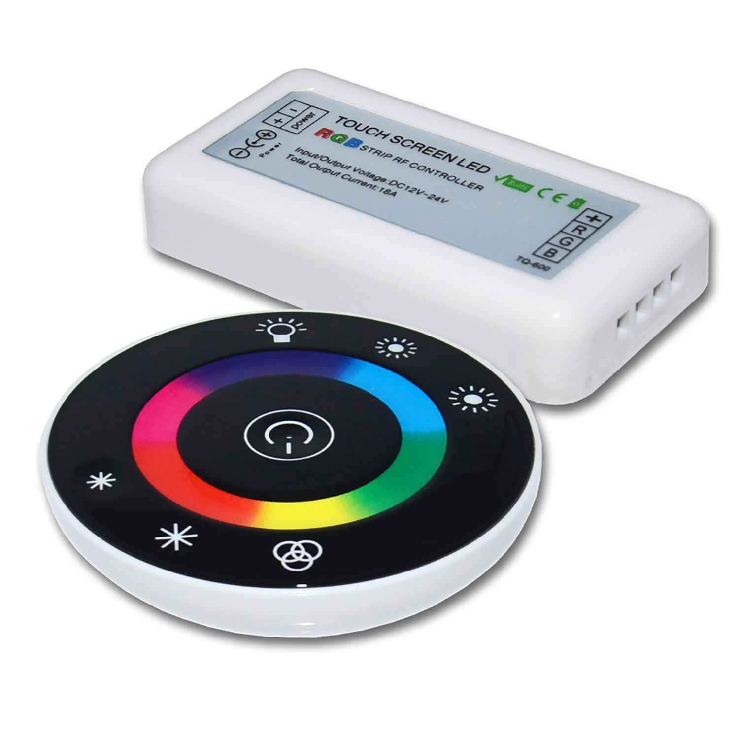 ISOLED Wireless Touch RGB PWM-Dimmer mit Funk-Fernbedienung Round 12-24V DC 3x4A