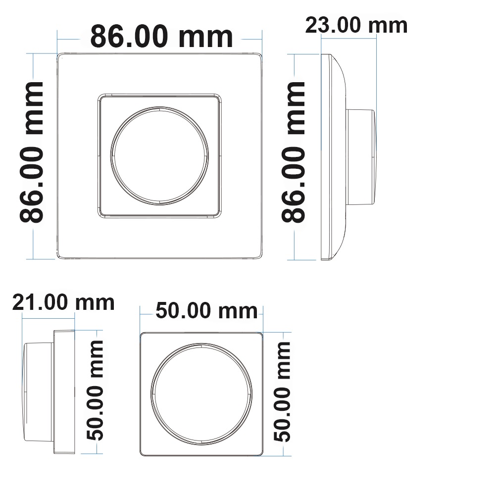 ISOLED Sys-Pro Single Color 1 Zone Aufbau-Drehknopf-Fernbedienung mit Batterie