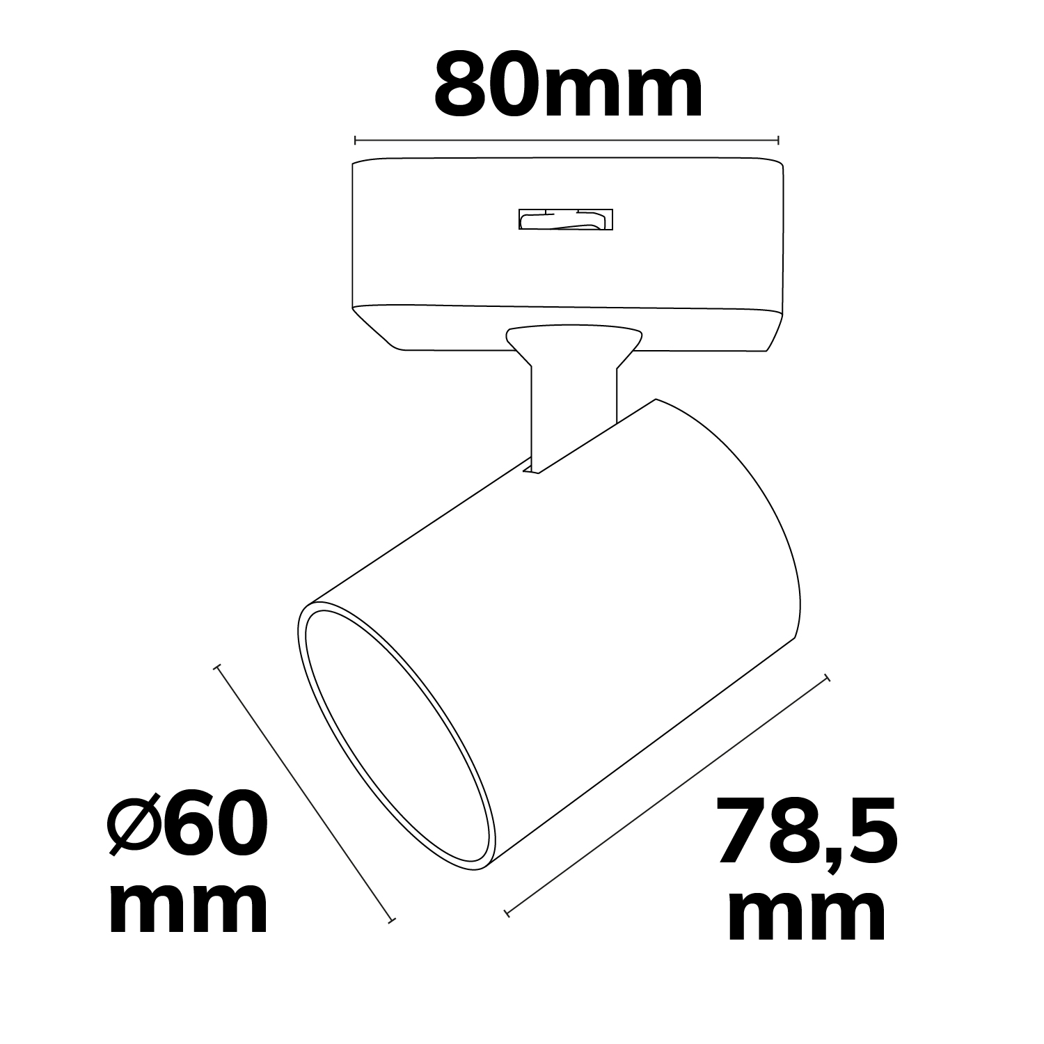 ISOLED Wand-/Deckenleuchte GU10 Single IP20 schwarz mit Ein/Aus- Schalter exkl. Leuchtmittel