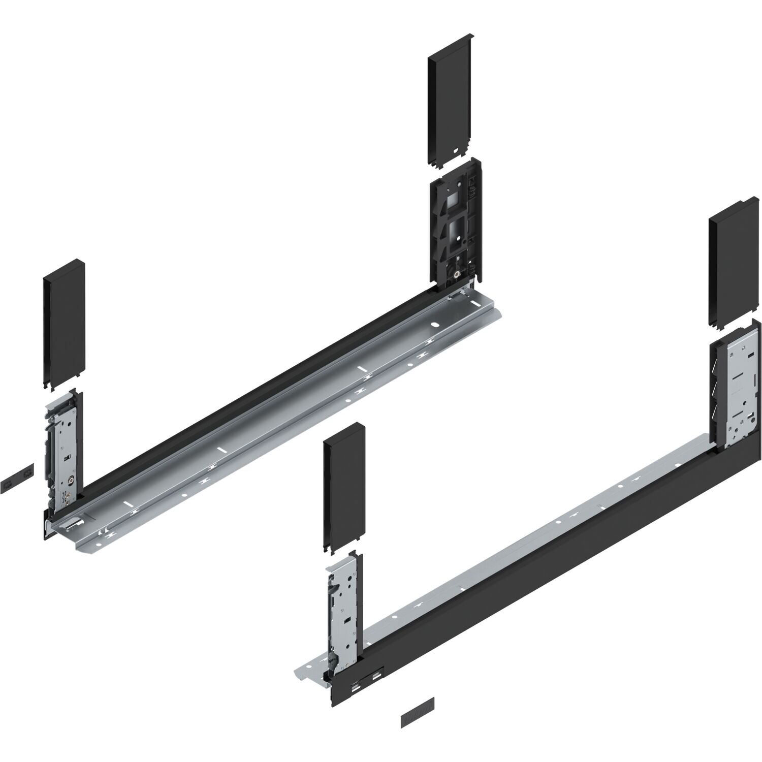 blum LEGRABOX free, Zarge Höhe C, NL 650, Carbonschwarz-matt