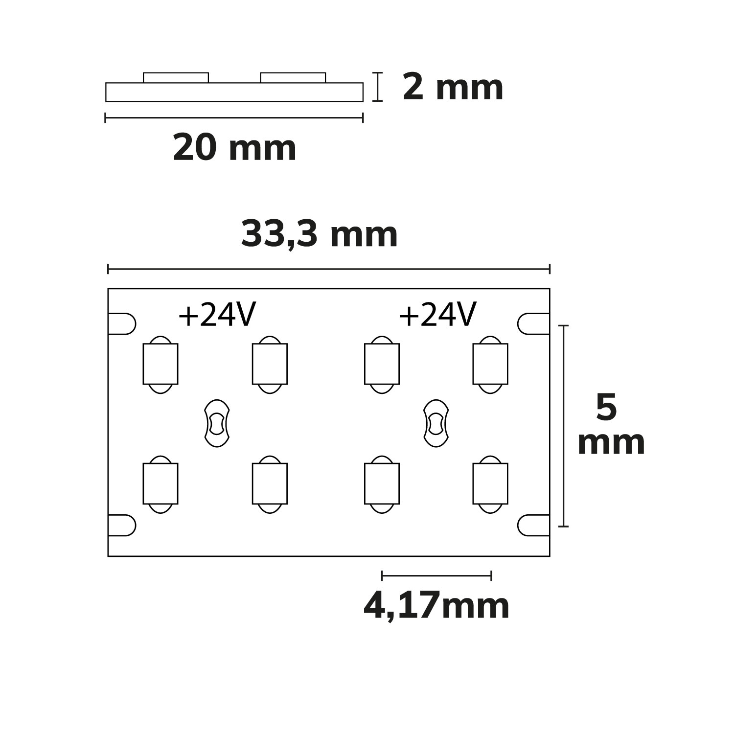ISOLED LED CRI930 Flexband 24V DC 30W 150lm/W zweireihig IP20 3000K 5m Rolle 240 LED/m