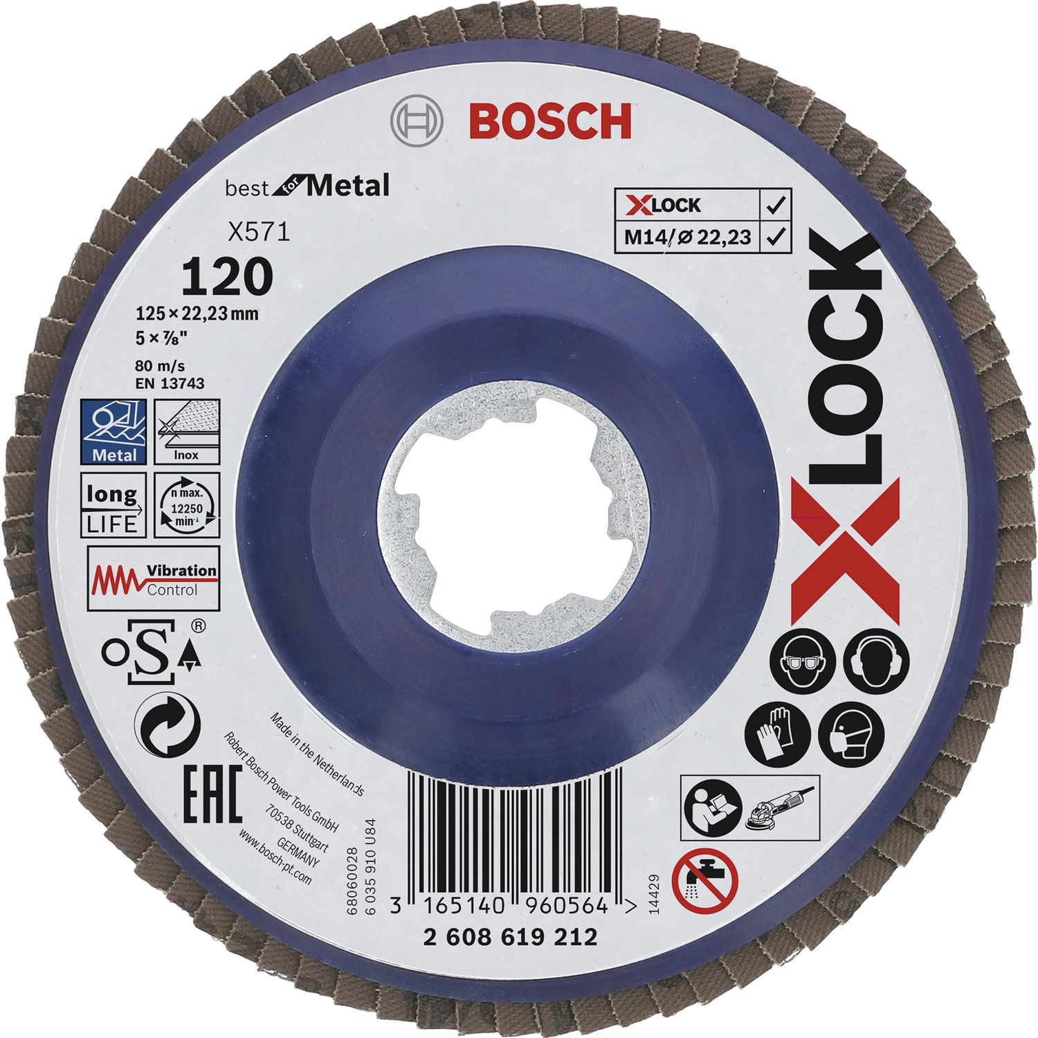 Bosch Schleiflamellenteller Best for Metal X-LOCK gerade Ø 125 mm Korn 80
