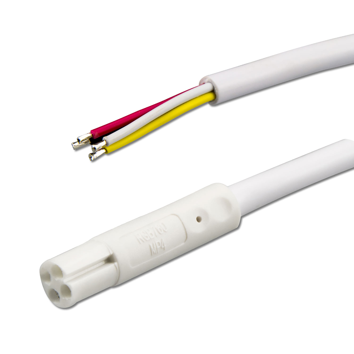 ISOLED Mini-Plug RGB Anschlusskabel male 1m 4-polig IP54 weiß max. 48V/6A