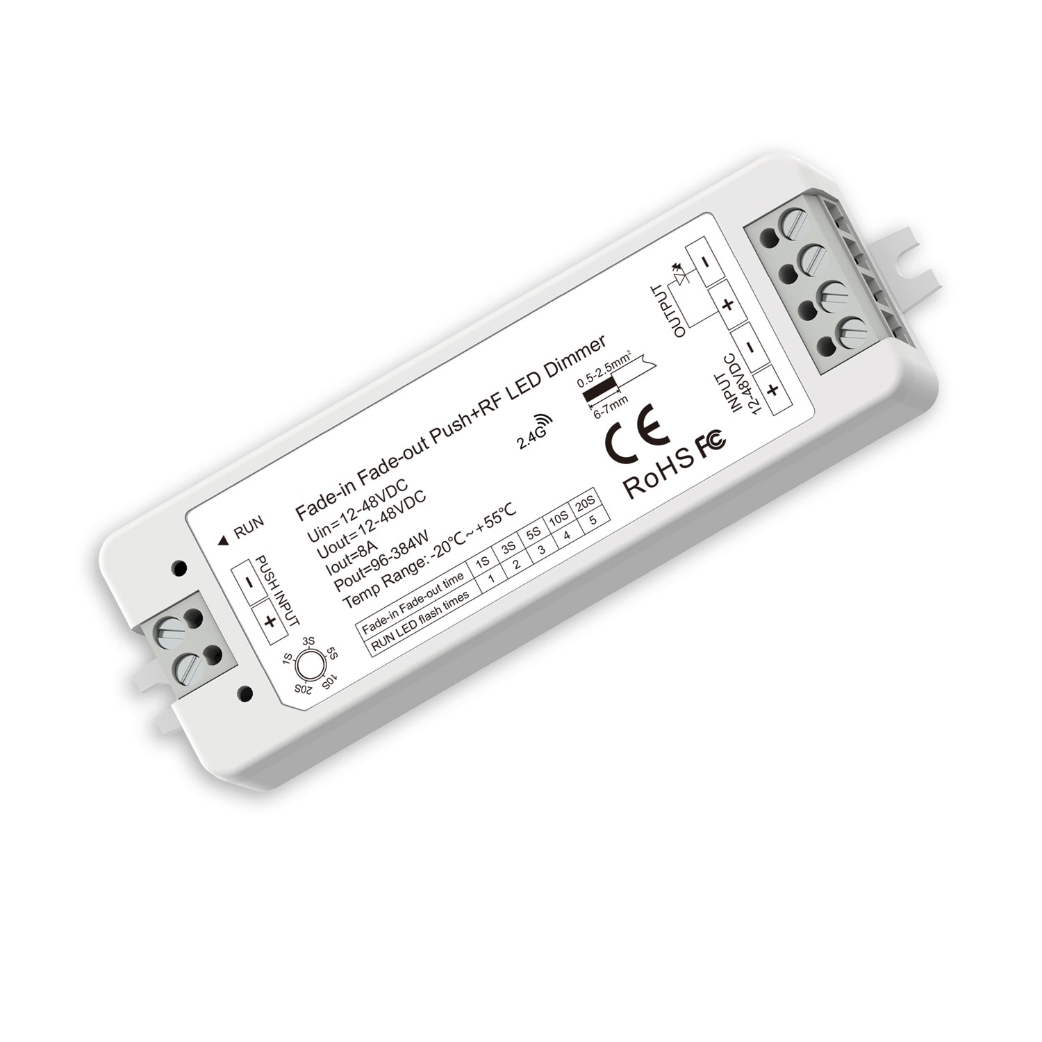 ISOLED Sys-Pro Push/Funk Soft-On/Soft-Off PWM-Dimmer 1 Kanal 12-48V DC 8A