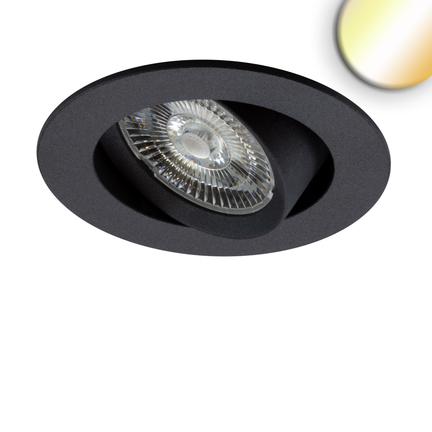 ISOLED LED Einbauleuchte Slim68 Alu schwarz rund 6W|6W 24V DC weißdynamisch 2700-5700K