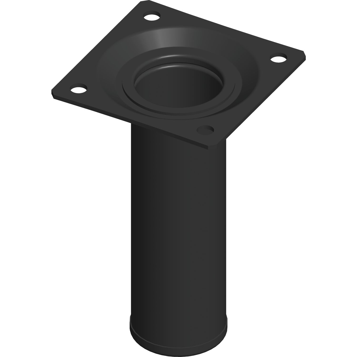 Möbelfuß Rundrohr ø 30 mm, Länge 100 mm, Stahl schwarz