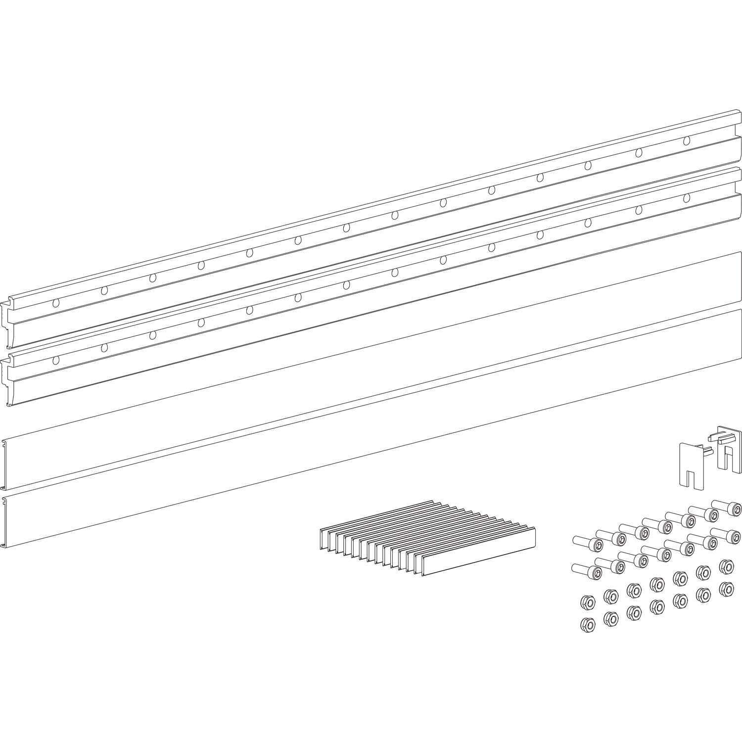 terno TERNO Glasklemmleisten-Set lang ESG/VSG 8-8,7 mm L= 700 mm silber
