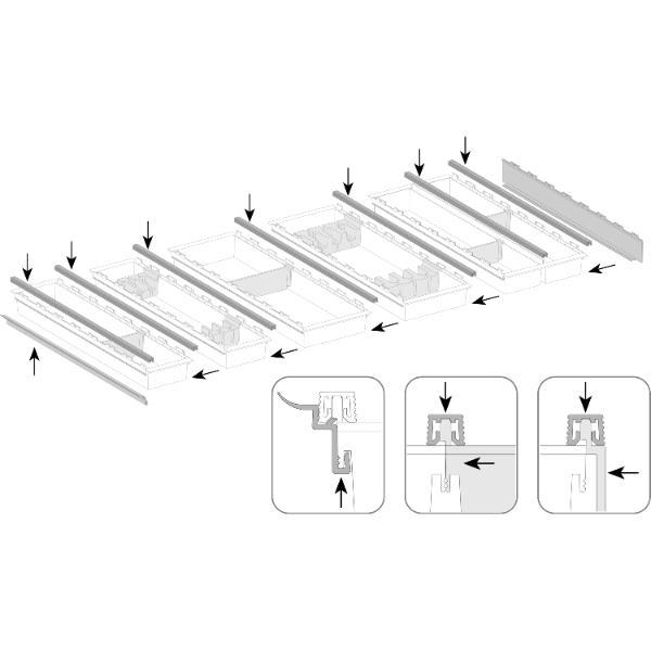 ninka Schubkasteneinsatz-Set Cuisio Korpusbreite 450mm TANDEMBOX Kunststoff Graphit
