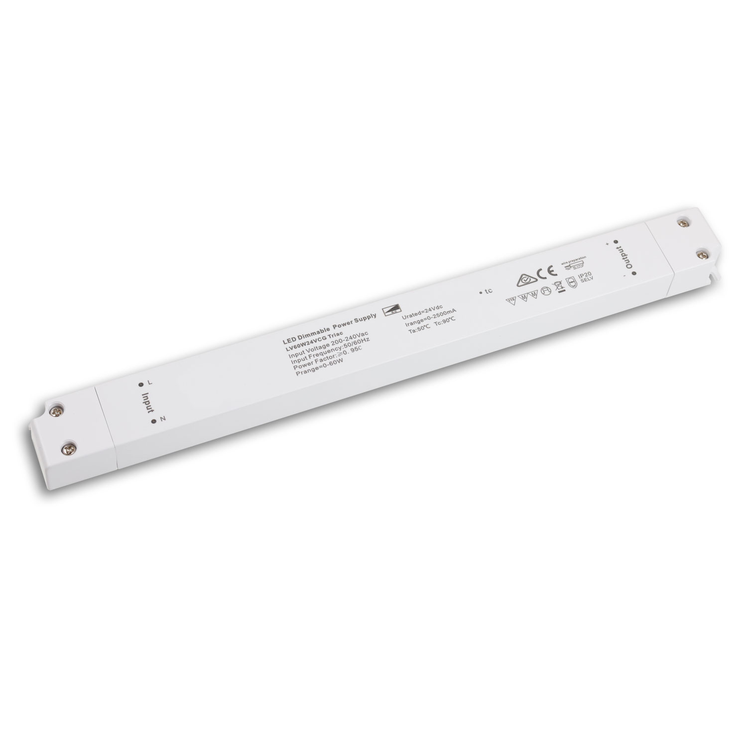 ISOLED LED PWM-Trafo 24V/DC 0-60W dimmbar SELV ultraflach ultraschmal