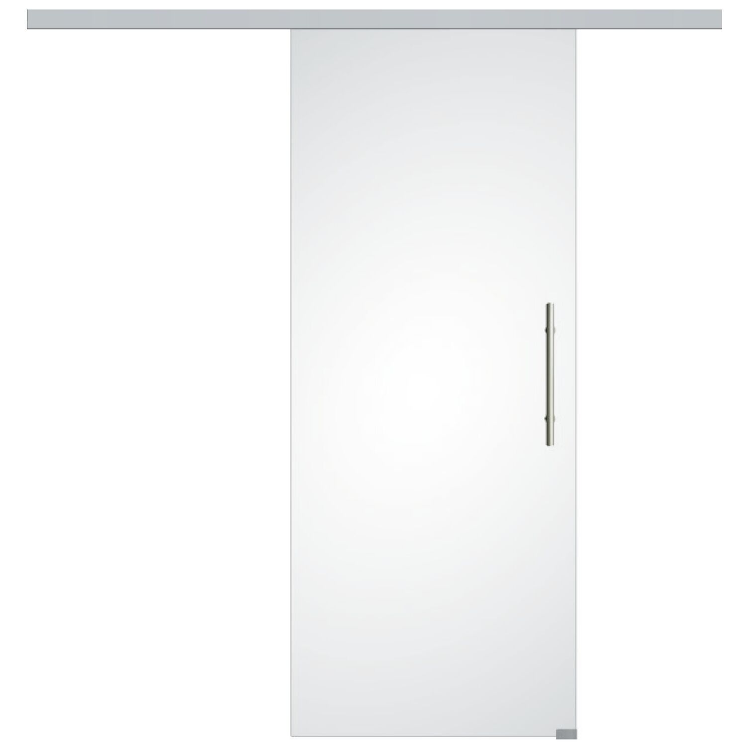 Glasschiebetür Set Satiniert, 920x2100 mm, Beschläge/Stoßgiff silber