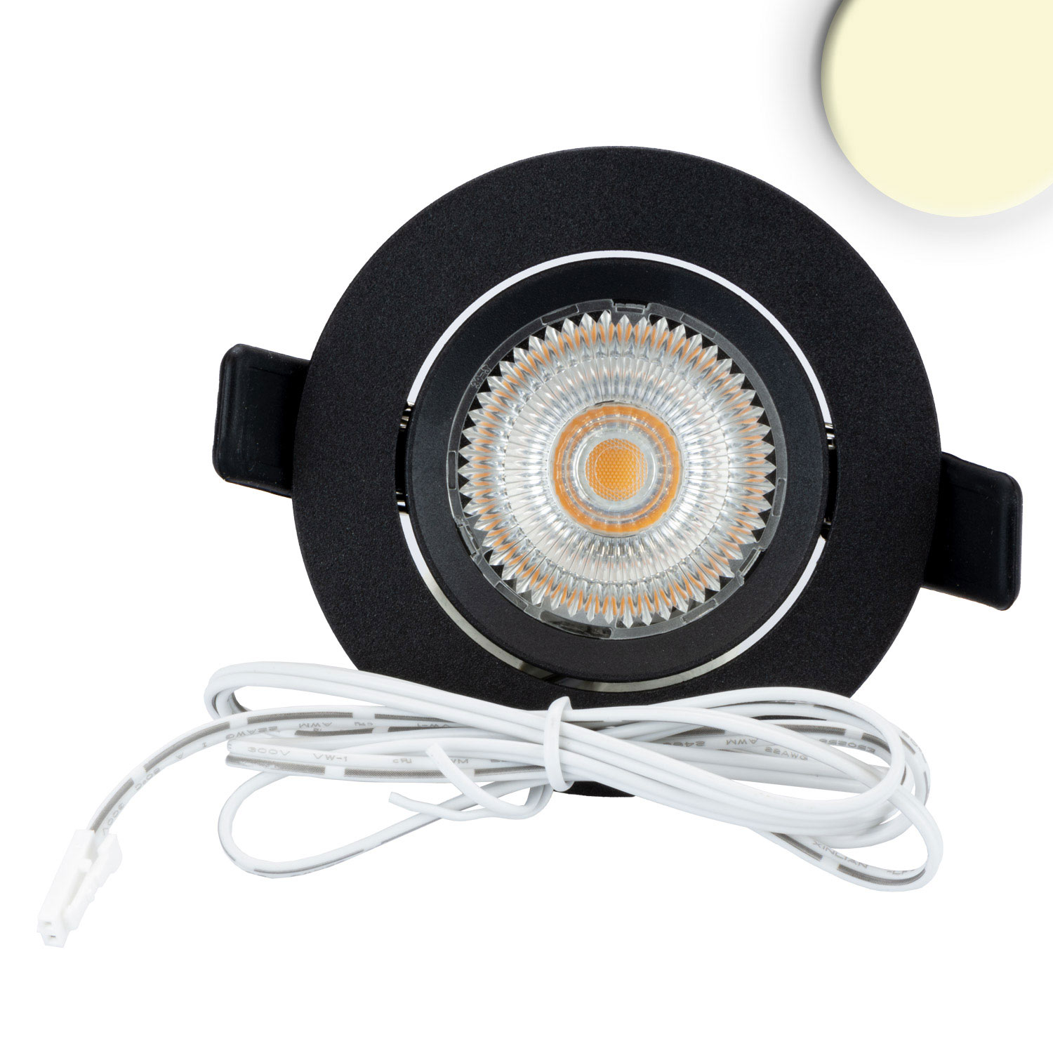 ISOLED LED Einbauleuchte Slim68 MiniAMP schwarz rund 8W 24V DC warmweiß dimmbar