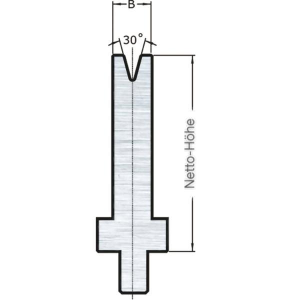 LVD Stone-Radius bei Standard 1-V-Matrize V=24 L=510 30° 930kN