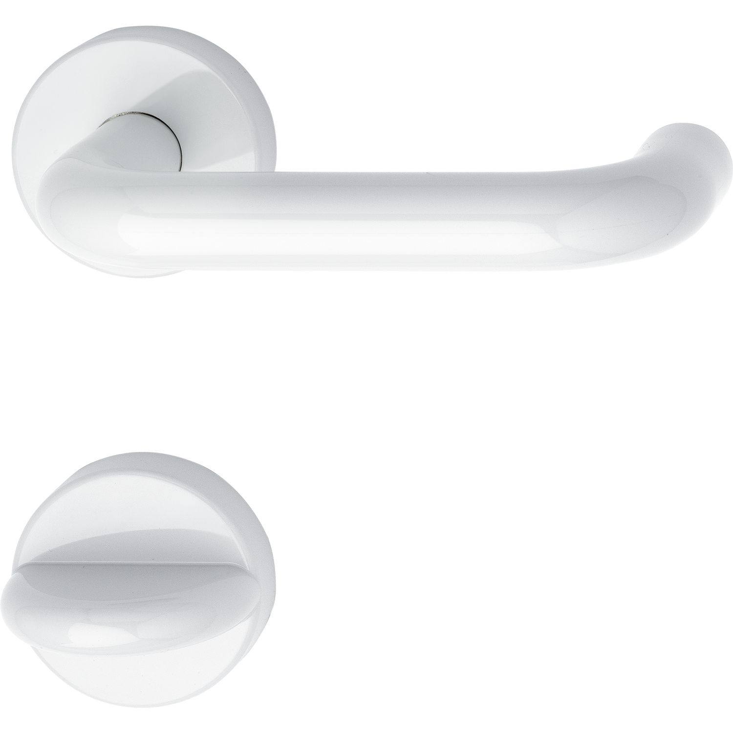 Drückergarnitur 111.20 R - auf Rosette WC, 38 - 48, reinweiß