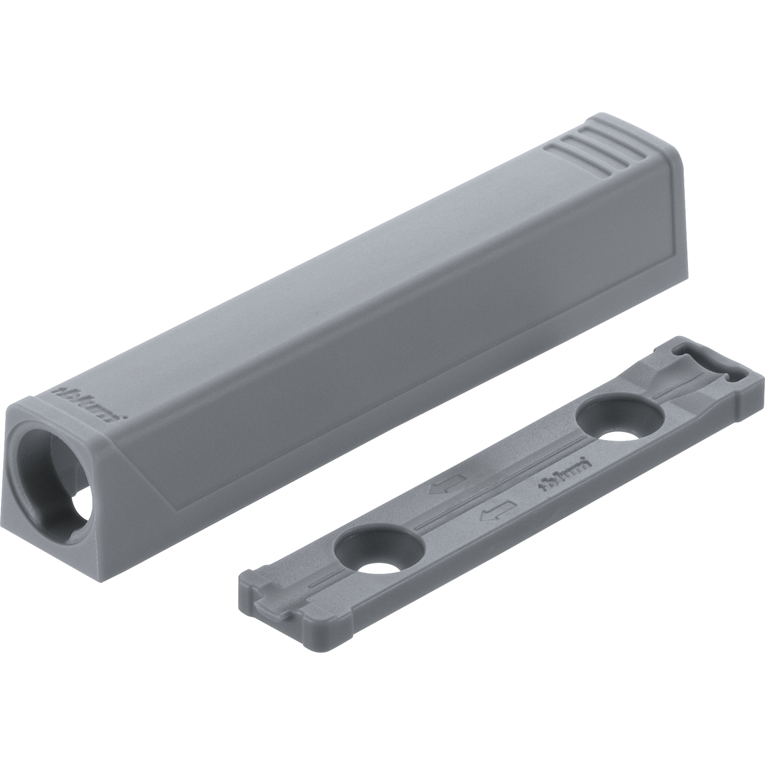 blum TIP-ON gerade Adapterplatte 956A1201, Langversion, platingrau