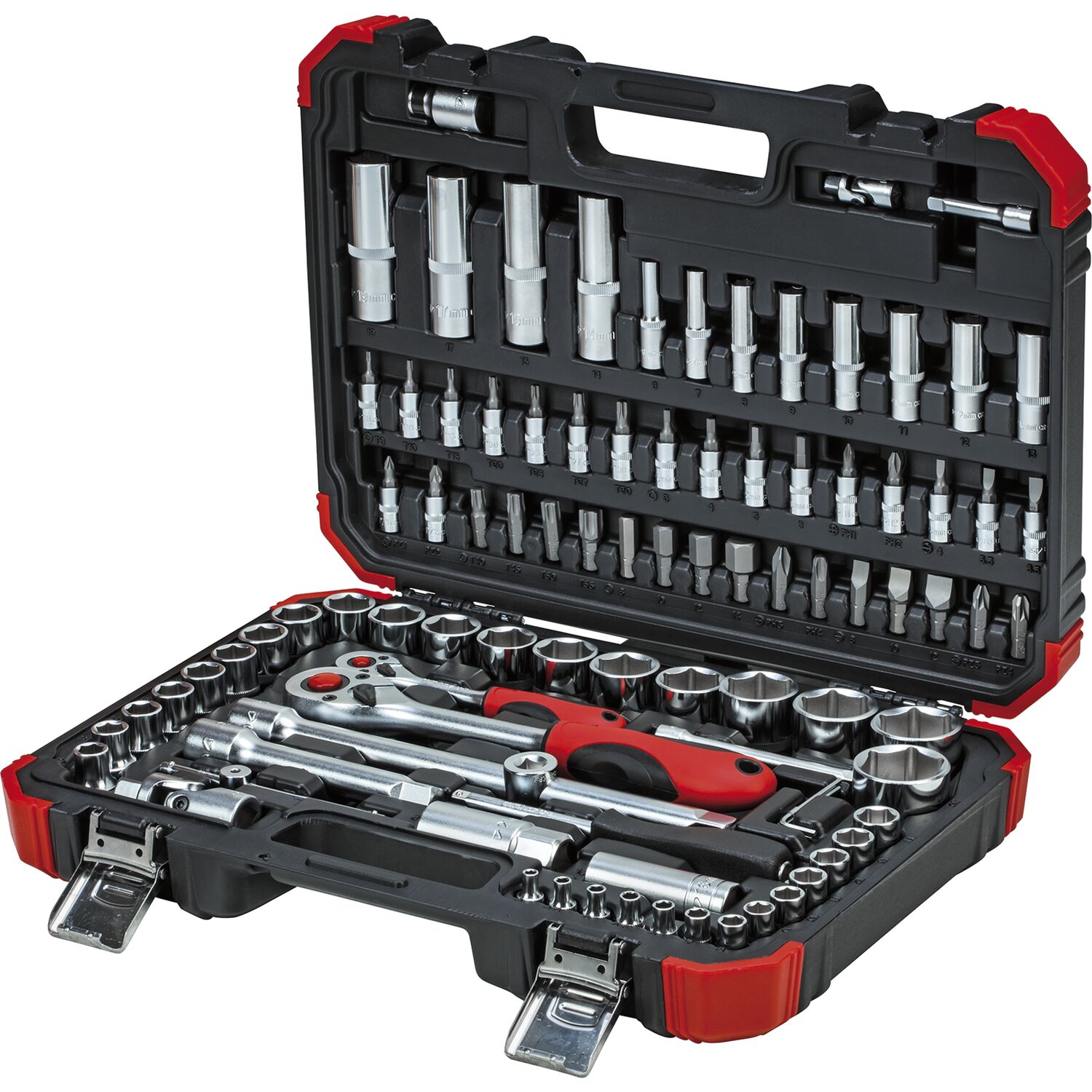 Gedore Red Steckschlüssel-Satz 1/4" + 1/2" mit Umschaltknarren 94-teilig