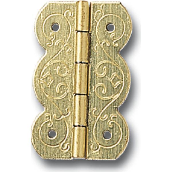 Schmale Kassettenscharnier Stil, 50x16 mm, Stahl vermessingt