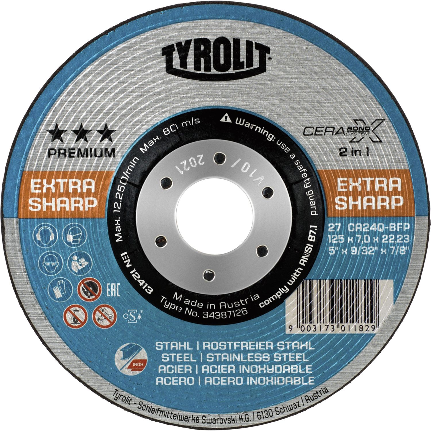 Tyrolit Schruppscheibe Cerabond X Premium*** 125 x 7 mm 2in1 Form 27