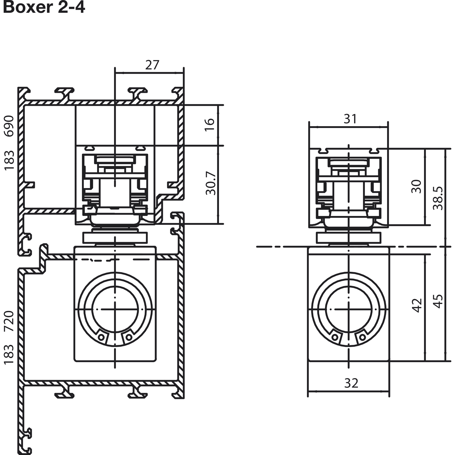 GEZE Gleitschiene BOXER ISM, silber