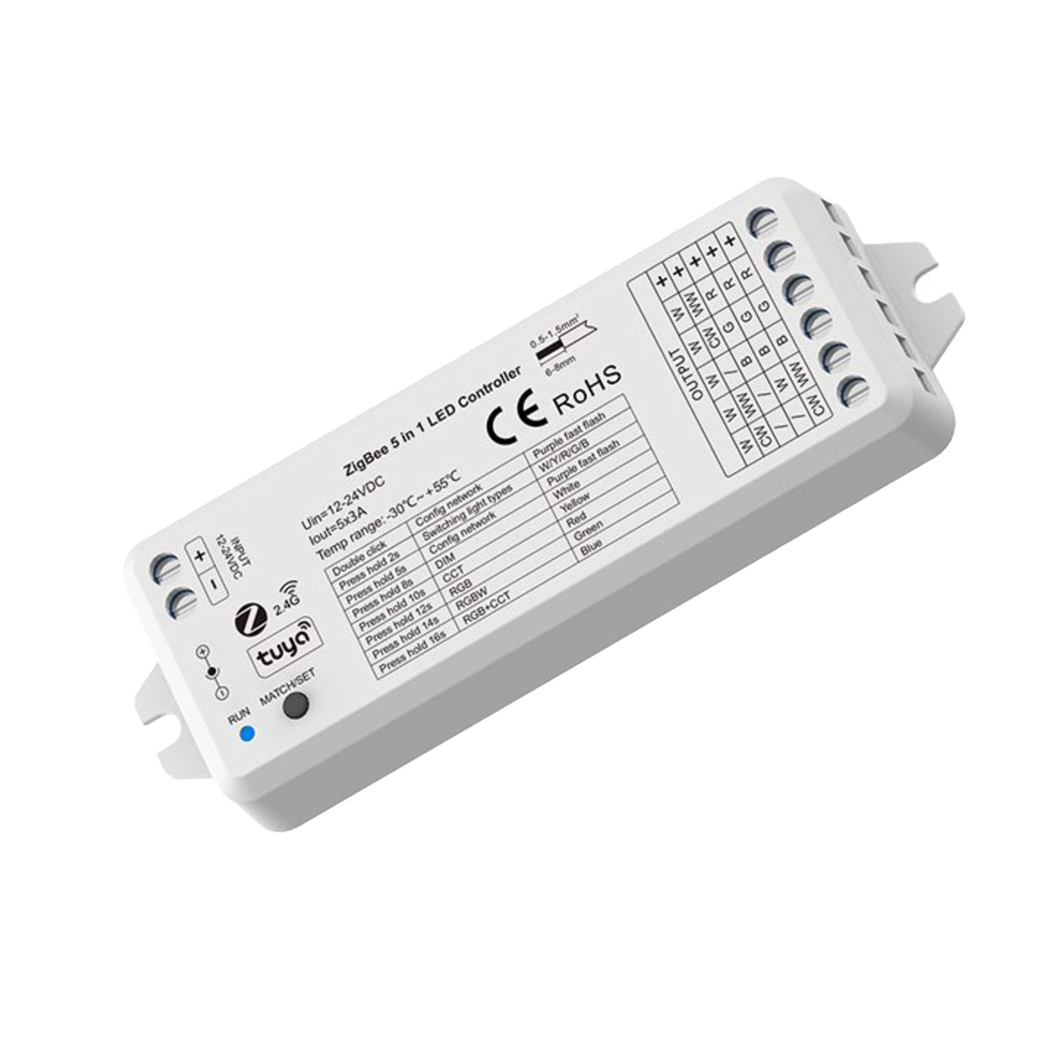 ISOLED Sys-Pro + Zigbee 3.0 Funk 1-5 Kanal PWM-Dimmer 12-24V DC 5x3A