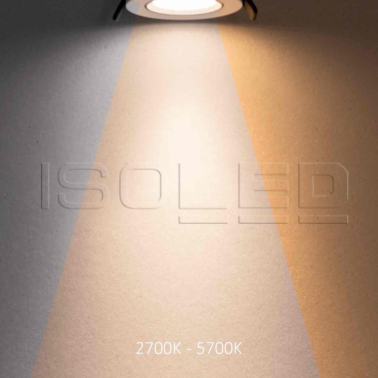 ISOLED LED Einbauleuchte Slim68 Alu gebürstet rund 6W|6W 24V DC weißdynamisch 2700-5700K
