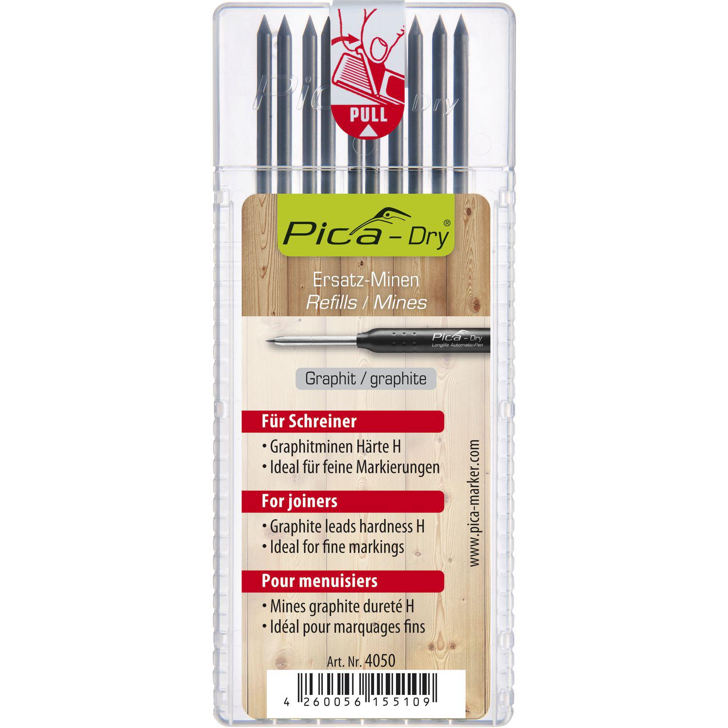 Pica Ersatzminen-Set Pica Dry Härte H für Tischler Inhalt 10 Stück