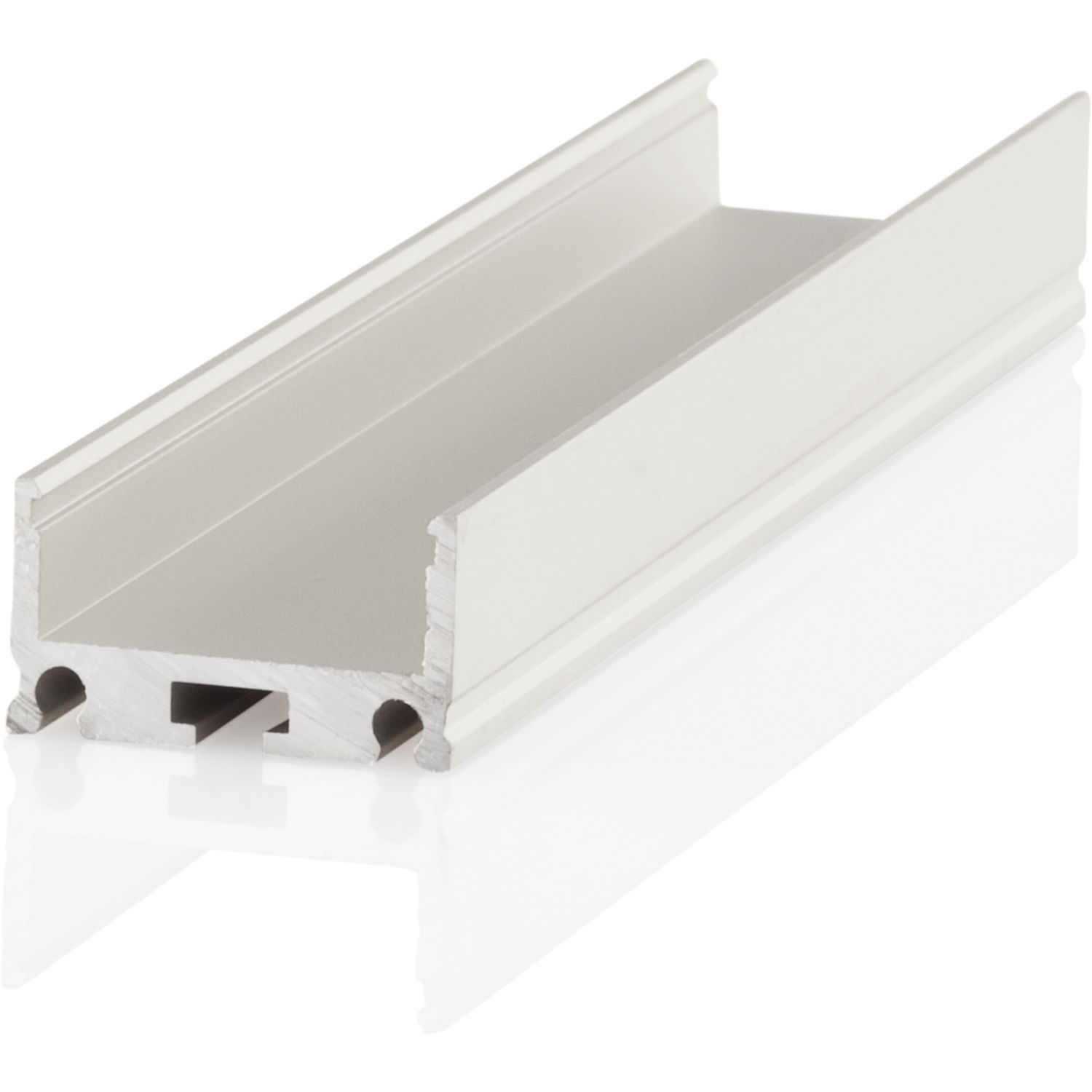 Bilton Aluminium Aufbauprofil XT02, eloxiert, auf Maß, ohne Abdeckung