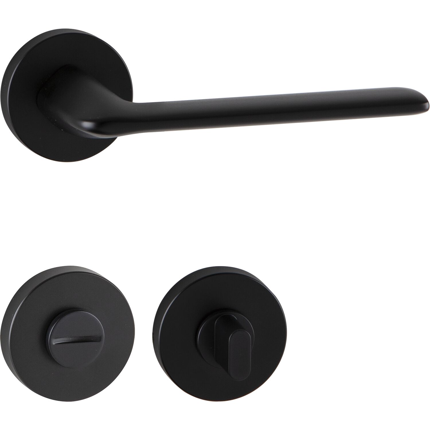 ninka MARCHESI Drückergarnitur UMAG auf Rosette WC, 38-45 mm, Zamak schwarz matt