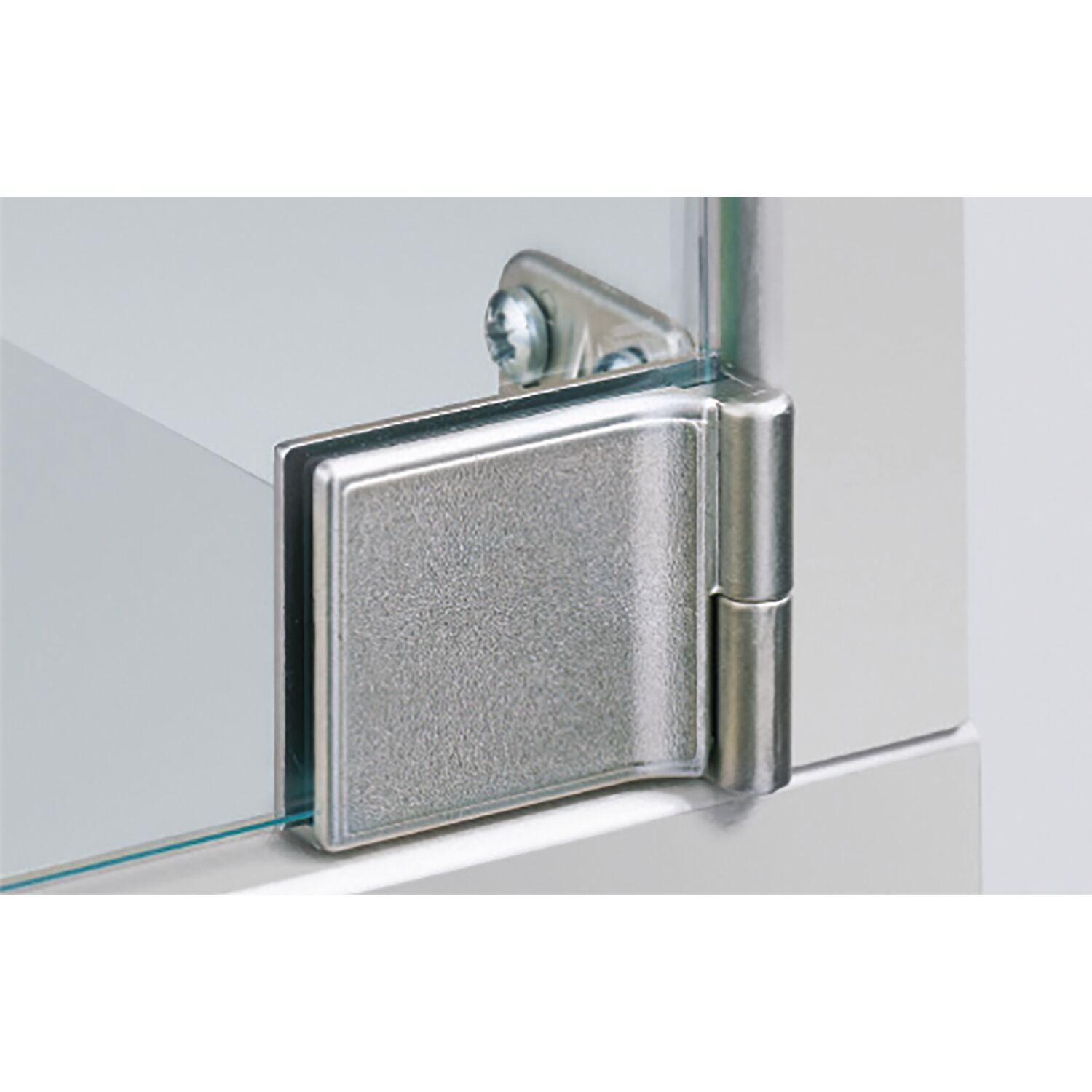 Hettich Glastürscharnier ET 5150 Set, Glas bis 6,3 mm 40x30 mm, Zink vern. matt
