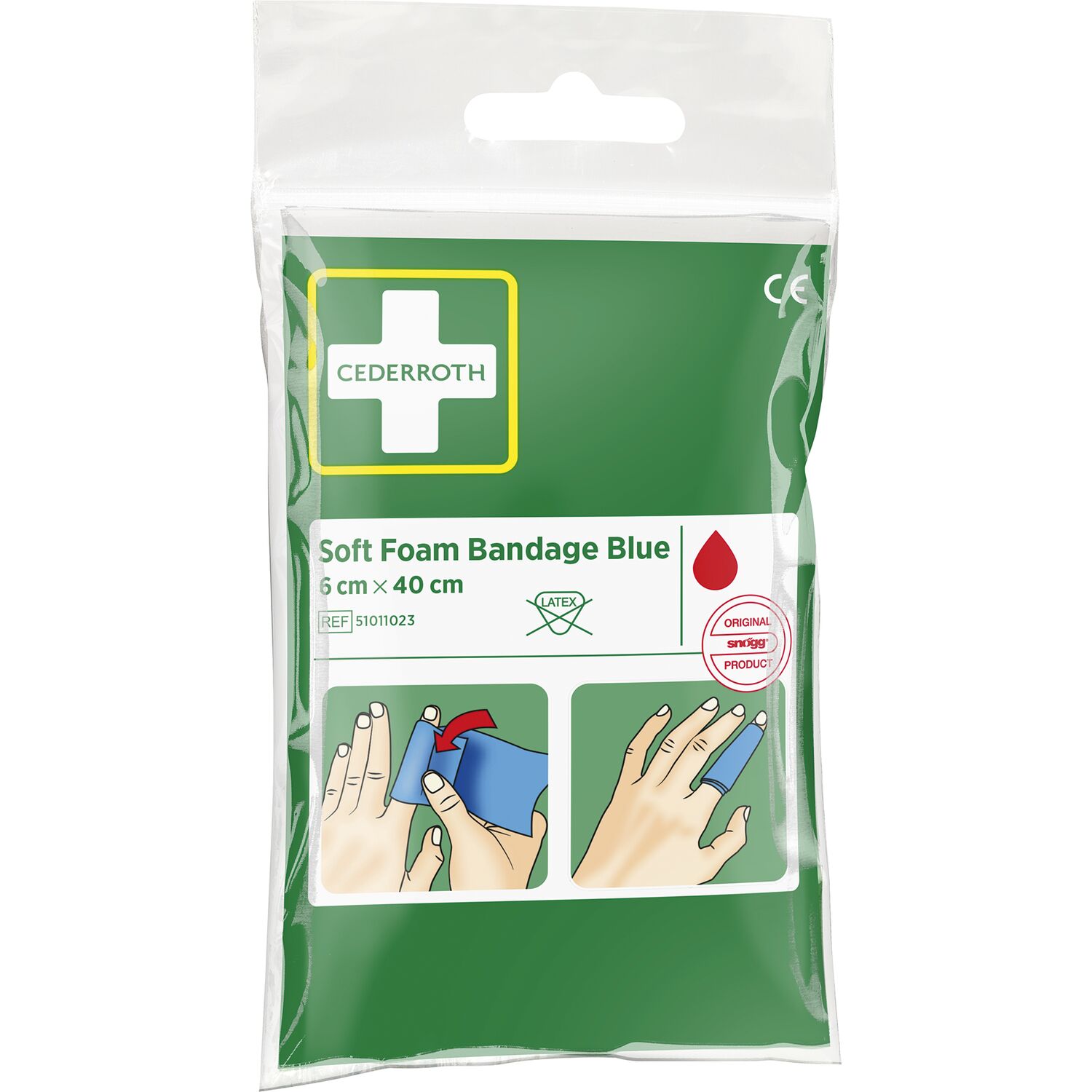 Cederroth Soft Foam Bandage Pocket size Farbe blau Breite 6 cm Länge 40 cm