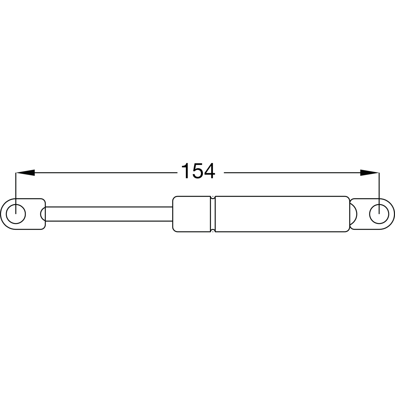 Gasdruckfeder 300 N, 154 mm