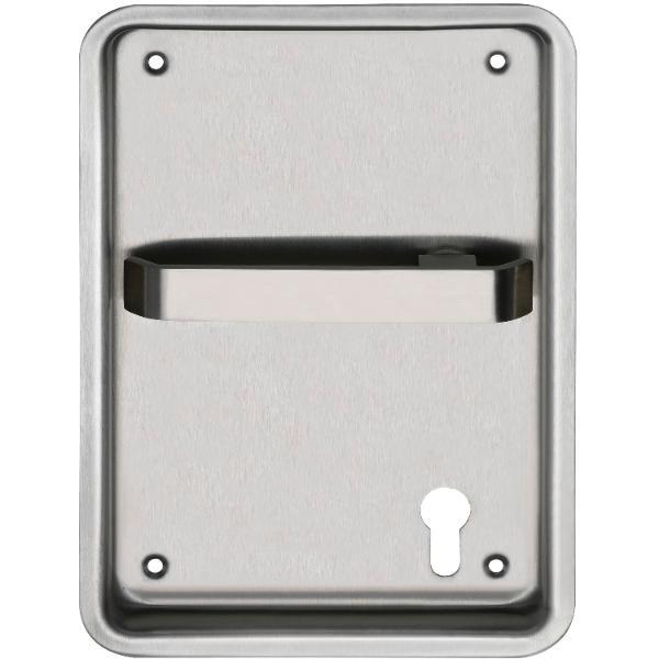 Turnhallenmuschel, 170 x 240 mm, links, PZ 72 mm, VK 9 mm, Edelstahl matt
