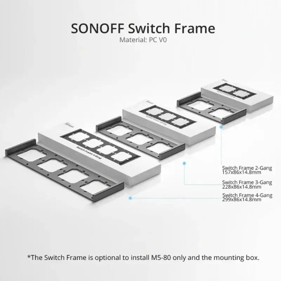 Sonoff Rahmen für Wandschalter M5 80 4fach weiß