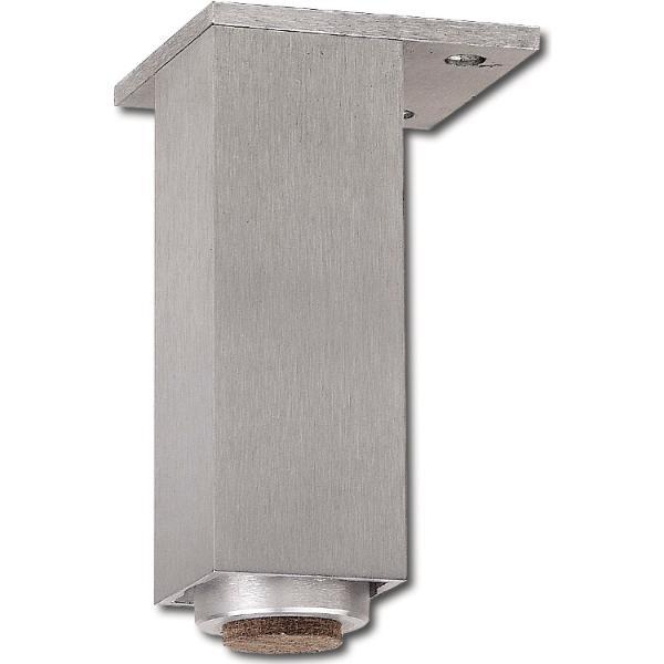 Dekorfuß 40x40 mm, Länge 190 mm, verstellbar, Aluminium gebürstet