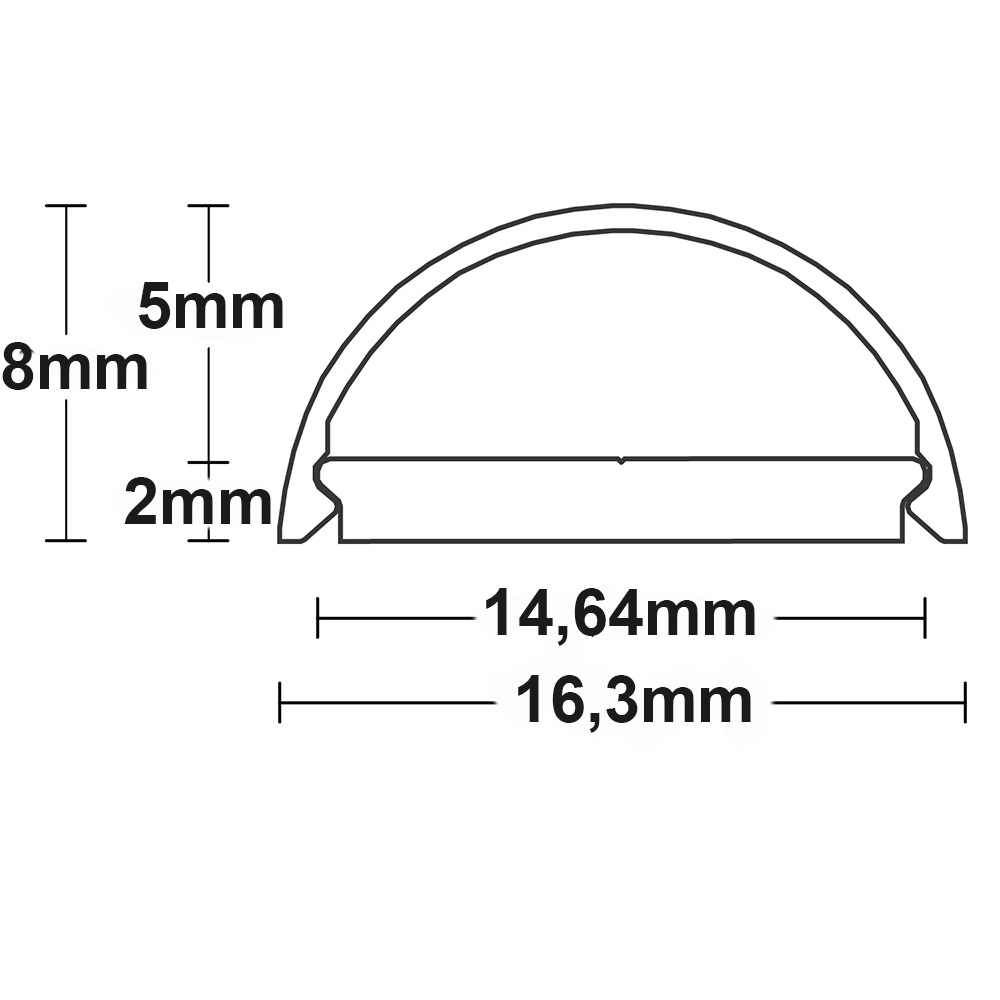 ISOLED Abdeckung COVER26 opal/satiniert 200cm für Profil SURF12 HIDDEN