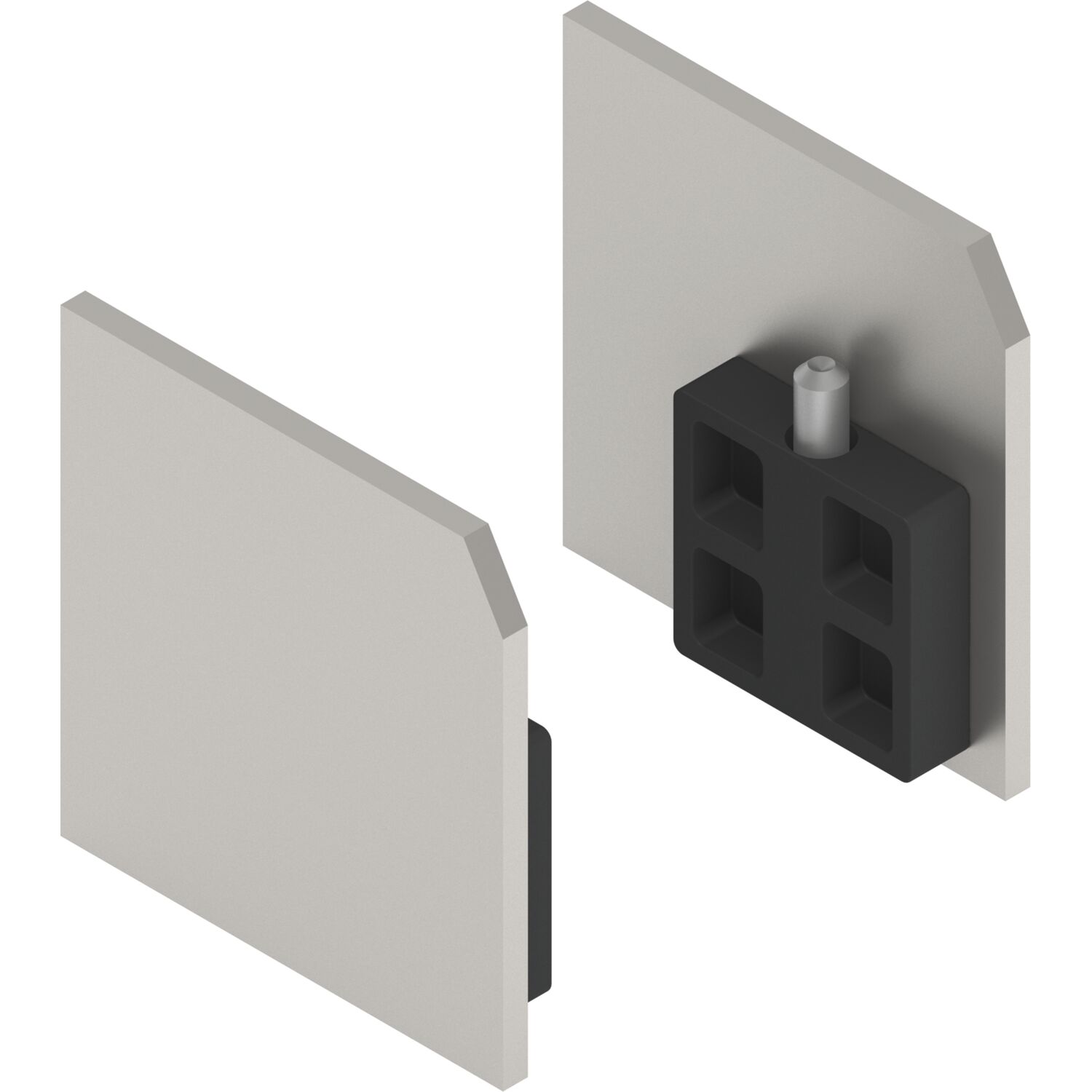 solido 100 Abdeckkappen-Set zu Wand-Montageprofil Edelstahl-Effekt