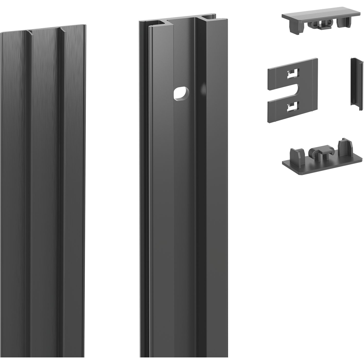 peka Wandprofil Standard Pecasa Aluminium gebürstet anodisiert schwarz