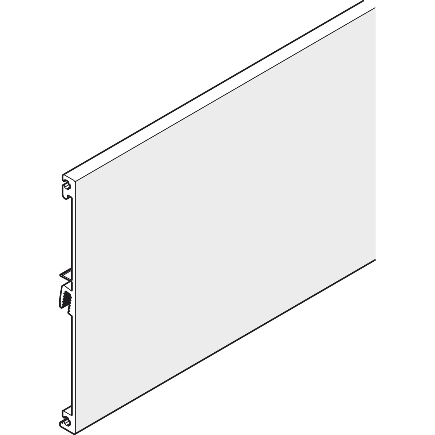 Hawa Abdeckblende Frontslide 60/A und 60/matic auf Maß Alu silber eloxiert (250 mm)