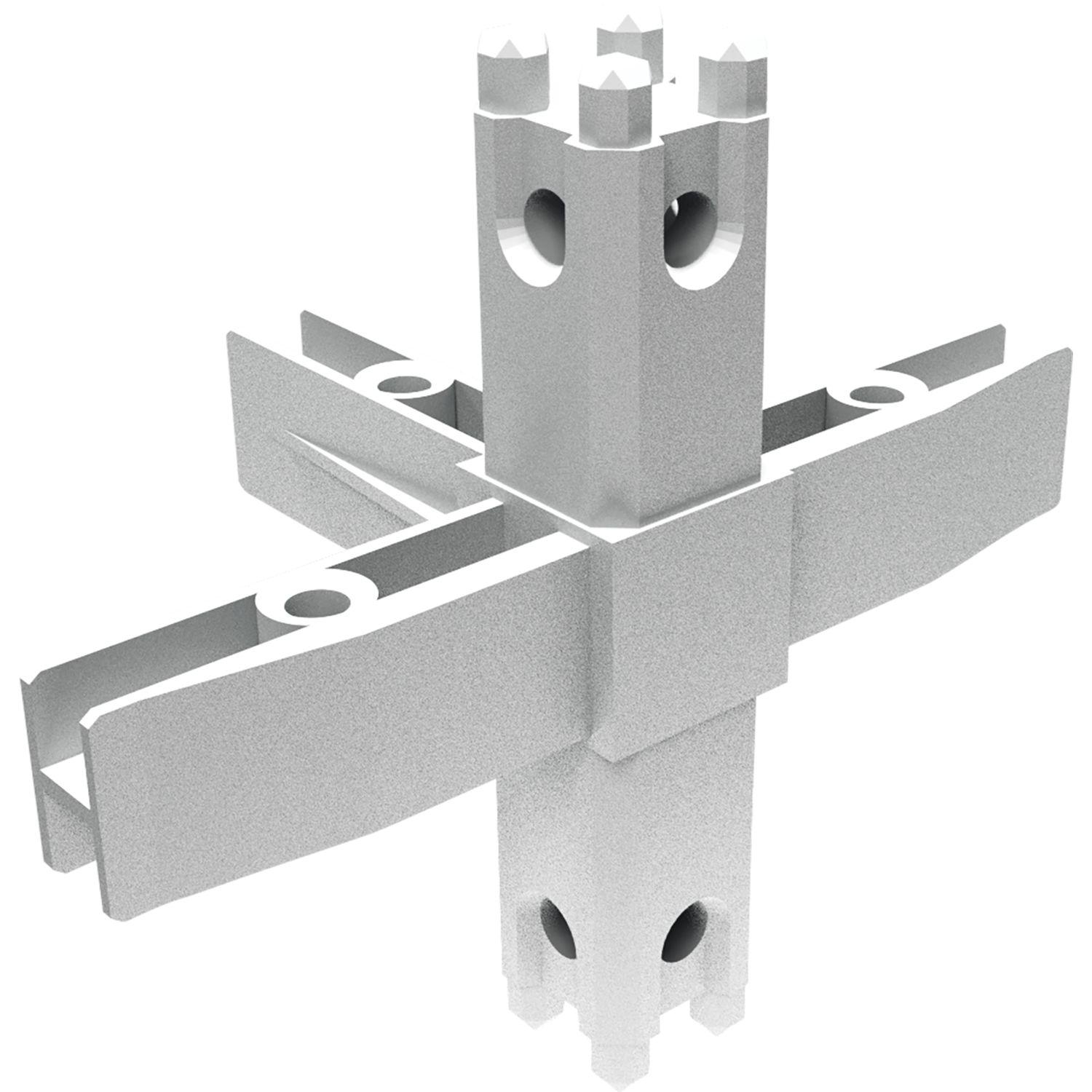 SCHÜCO Smartcube Eckknoten 5s Zamak Edelstahl-Effekt