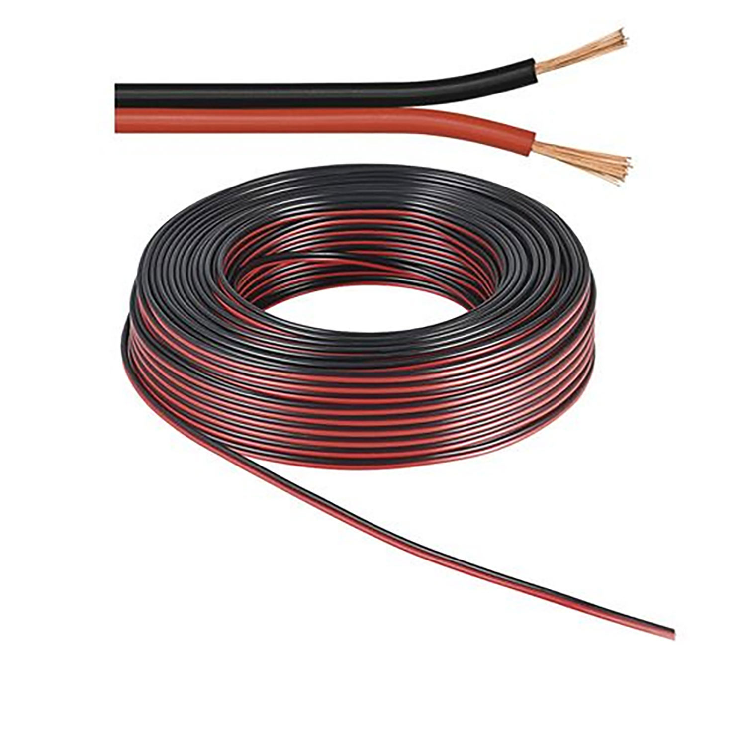 ISOLED Kabel 50m Rolle 2-polig 1.5mm² H03VH-H YZWL schwarz/rot AWG16