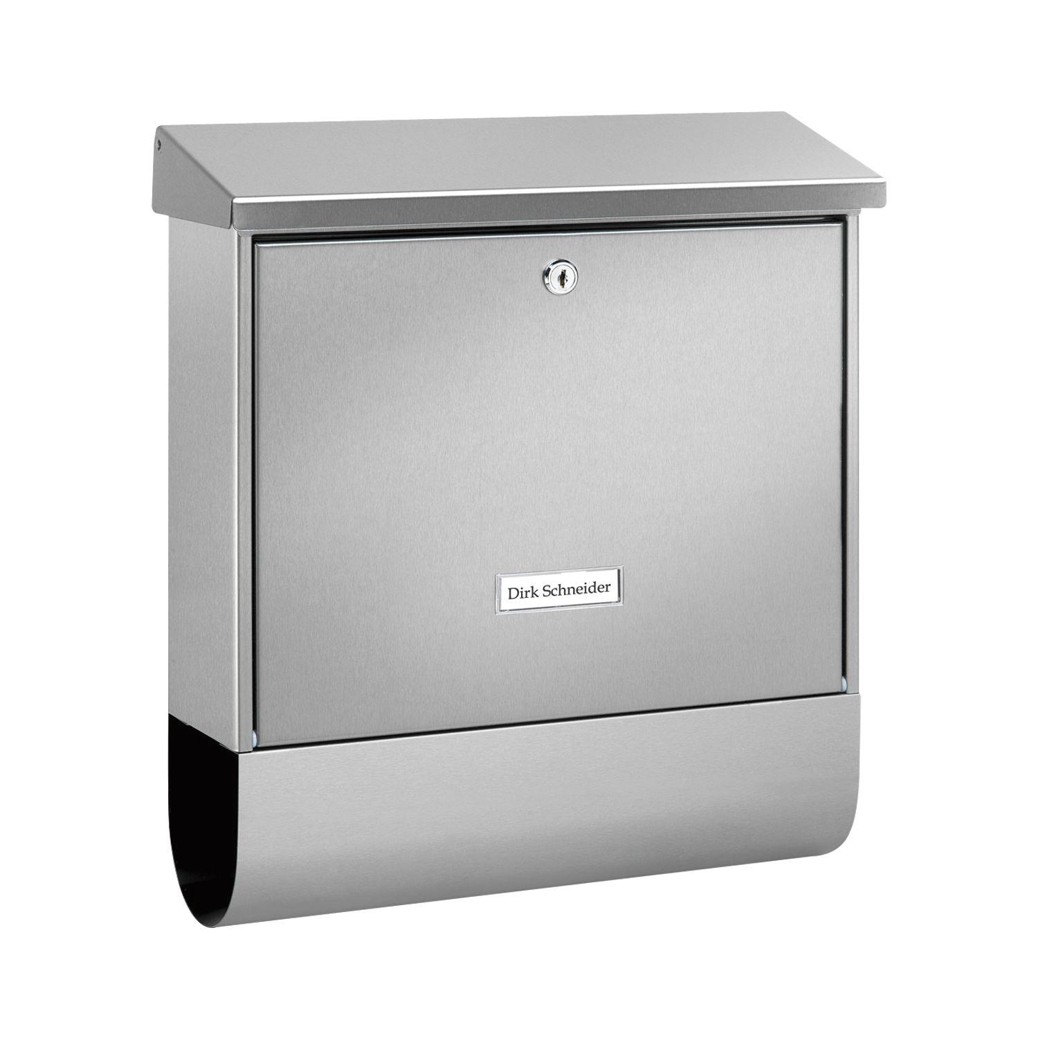 BURG Briefkasten NORDLAND-SET - mit Zeitungsbox, Edelstahl rostfrei