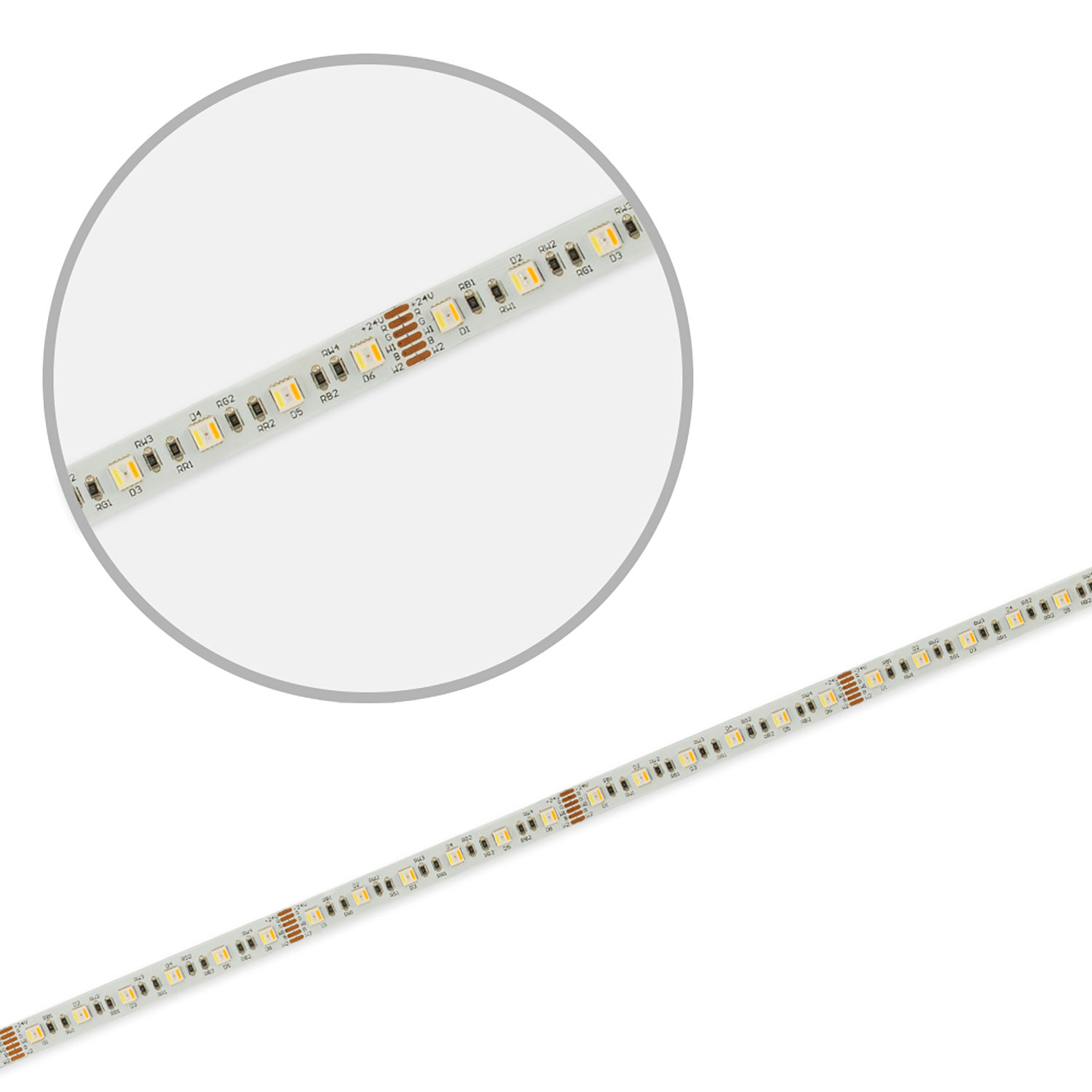 ISOLED LED SIL RGB+WW+KW CCT Flexband 24V DC 19W IP20 5in1 Chip 5m Rolle 60 LED/m